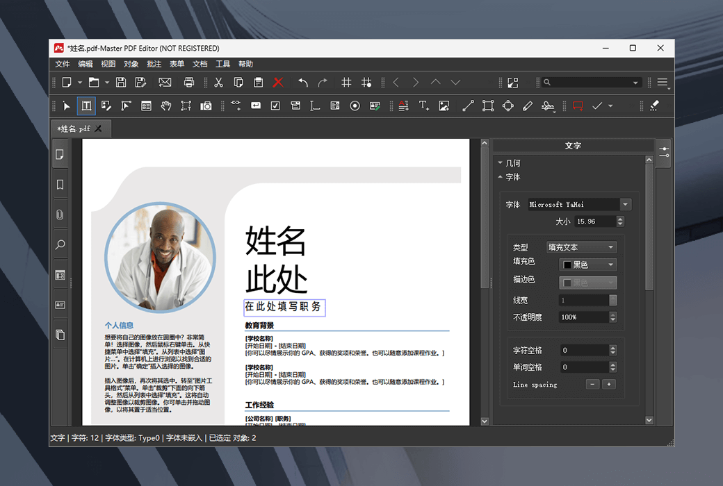 Master PDF Editor 軟體介面